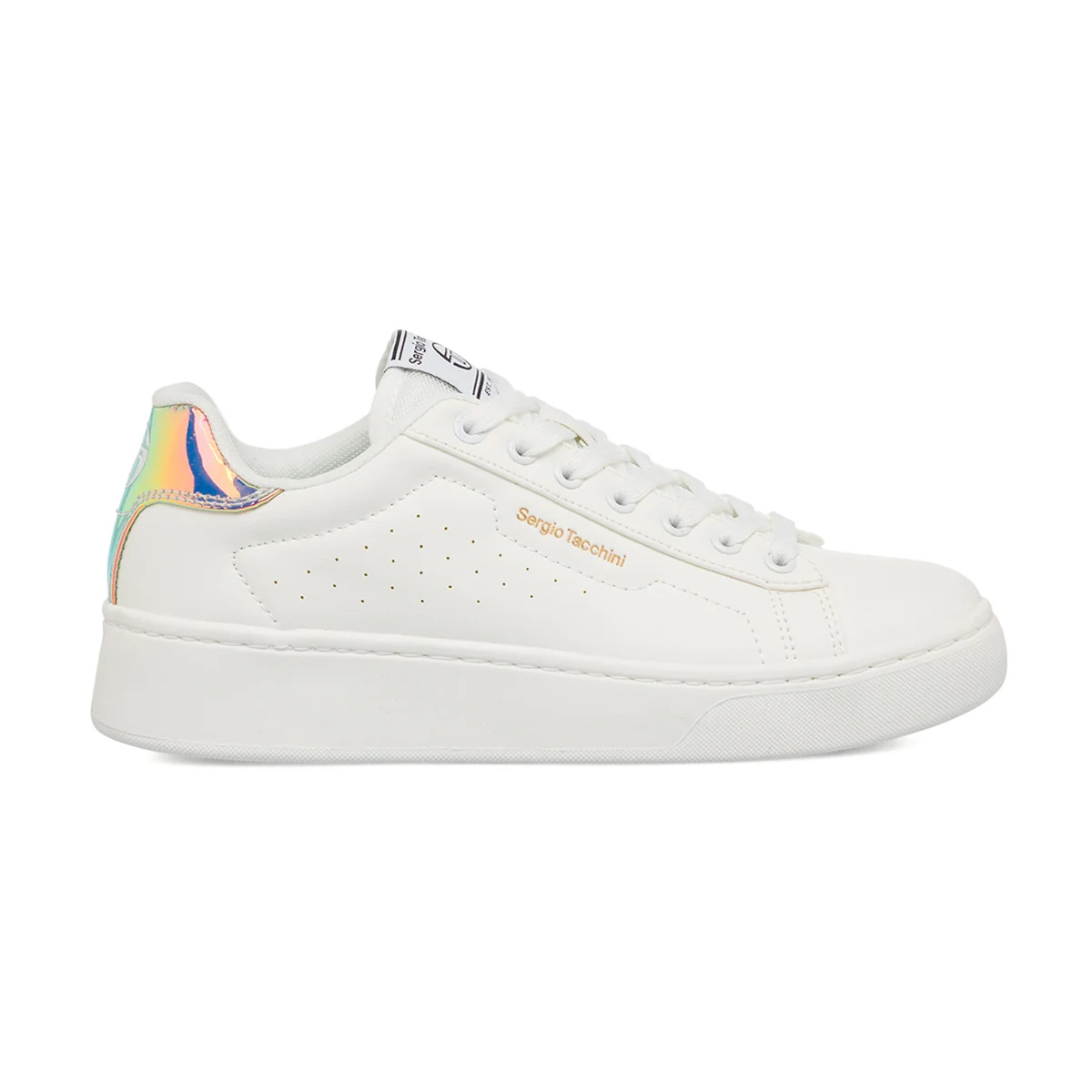 Sneakers da donna bianche con dettaglio sul tallone effetto specchio Sergio Tacchini Capri