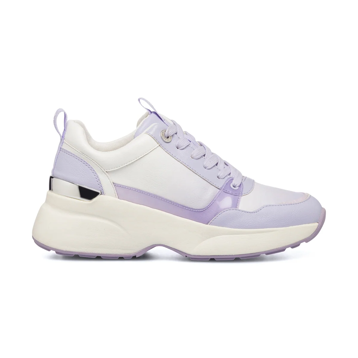 Sneakers da donna bianche e lilla con zeppa 6 cm ALDO Feelgood