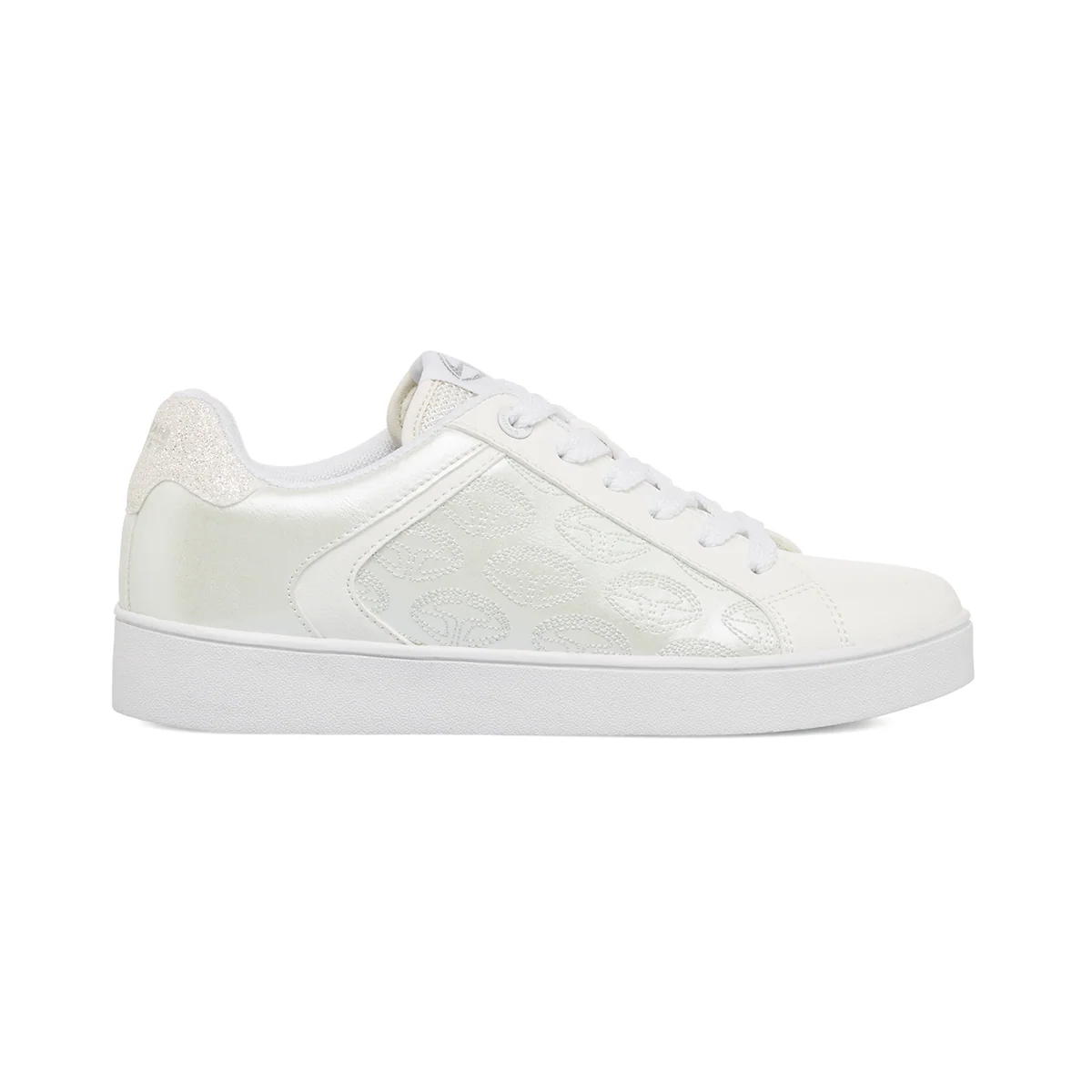 Sneakers da donna bianche Soprani Sport con dettagli cucitura