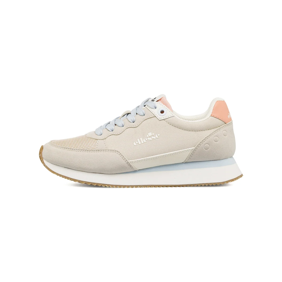 Sneakers da Donna grigie effetto scamosciato e dettagli rosa Ellesse