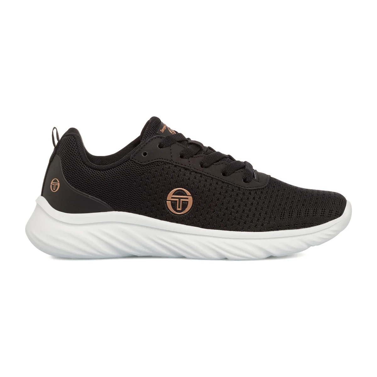 Sneakers da donna nere con logo oro rosa Sergio Tacchini Track