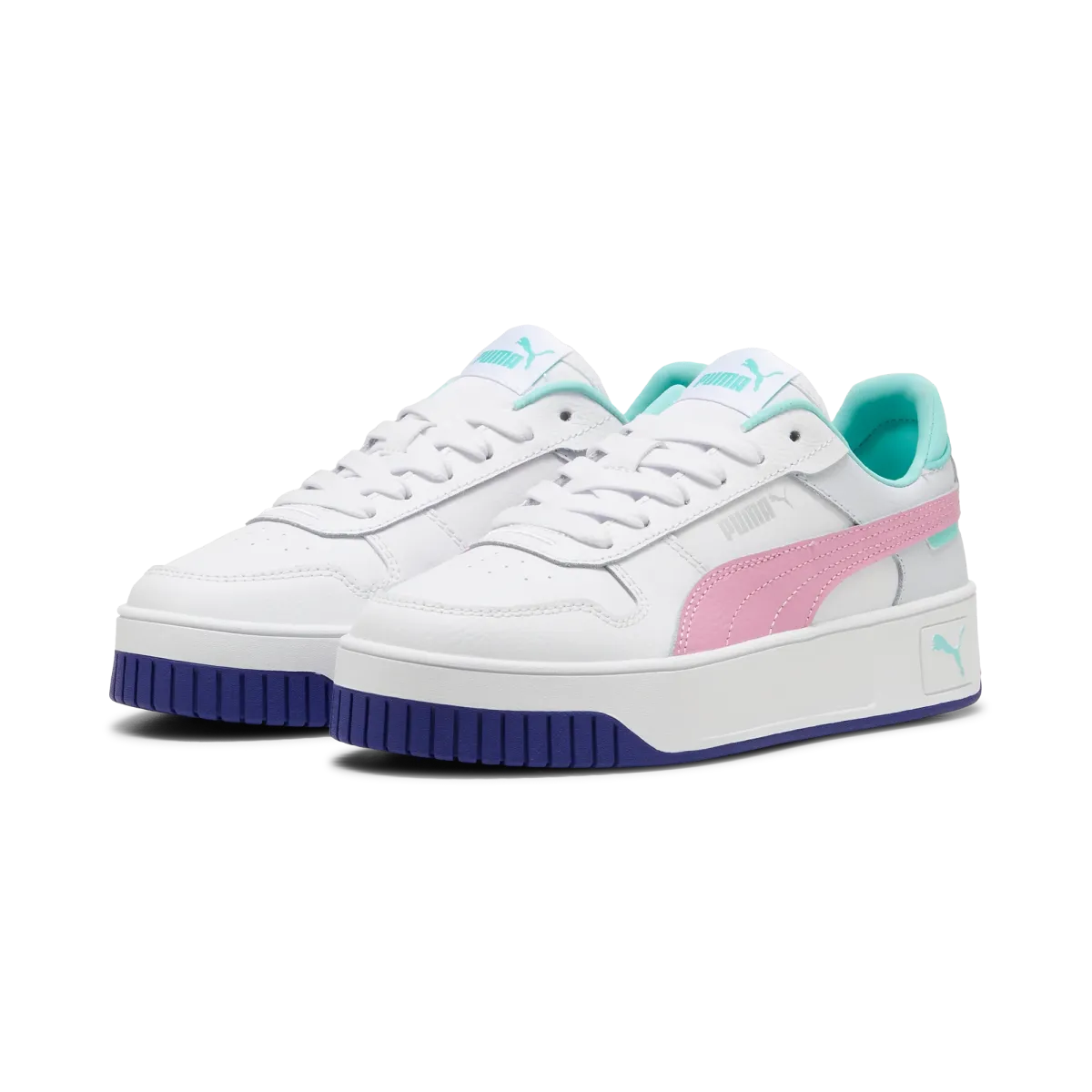 Sneakers da ragazza bianche con dettagli multicolor Puma Carina Street