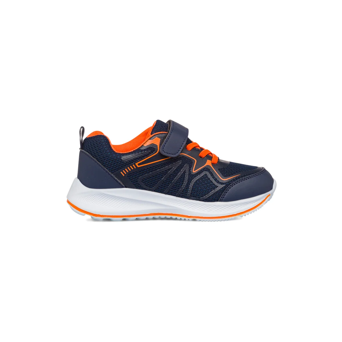 Sneakers da ragazzo blu con dettagli arancioni Jog