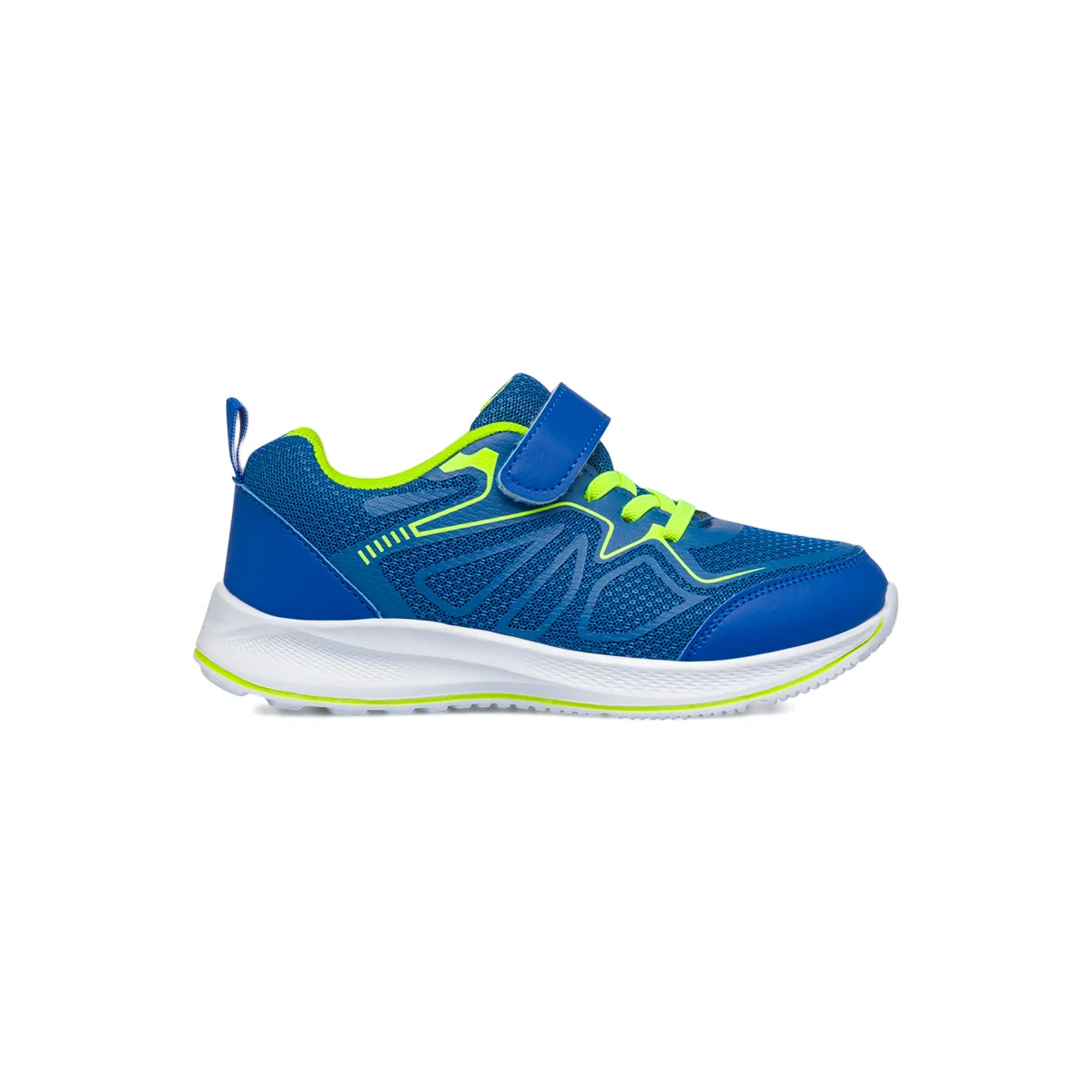 Sneakers da ragazzo blu con dettagli verde lime Jog