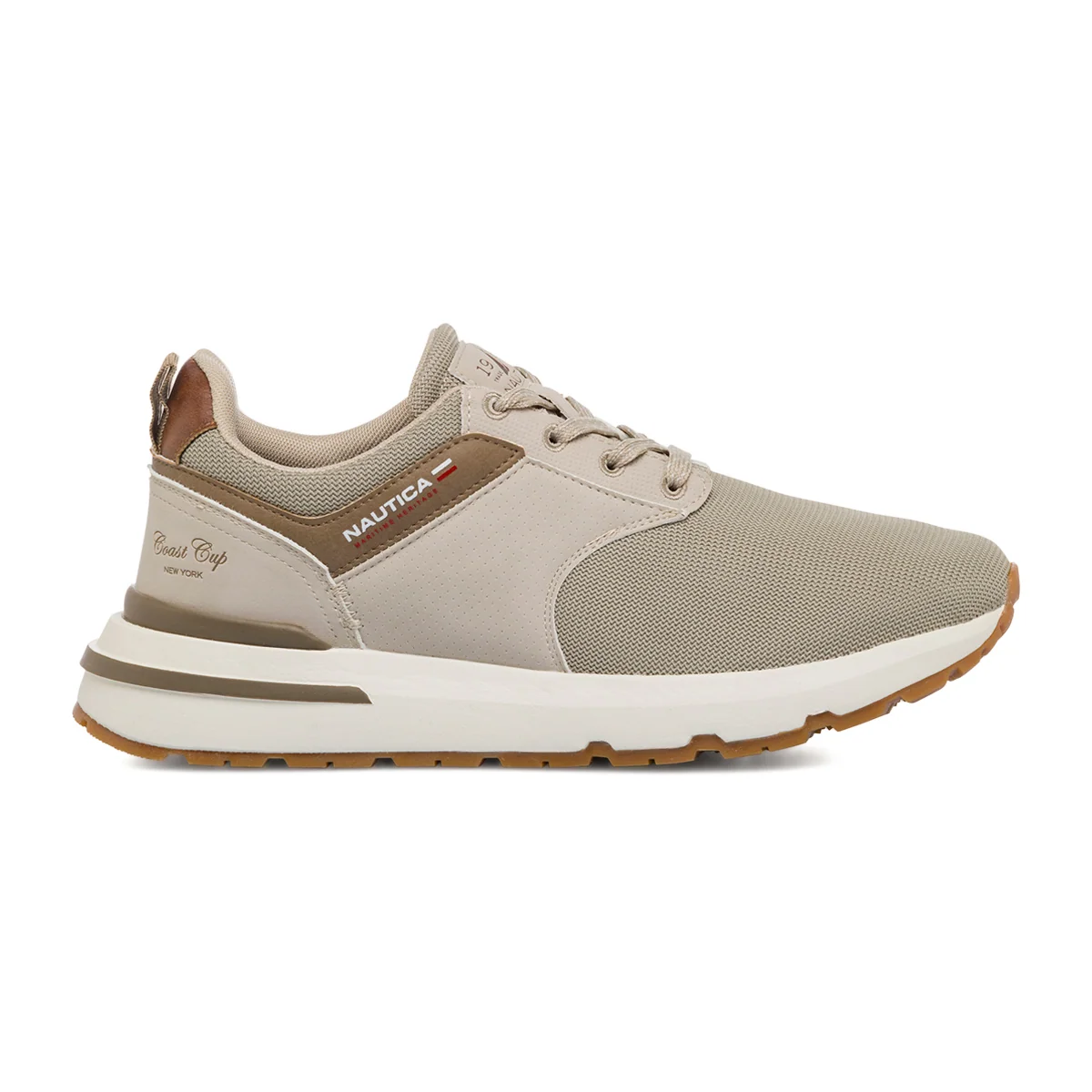 Sneakers da uomo beige con dettagli traforati Nautica Jeans Bonn