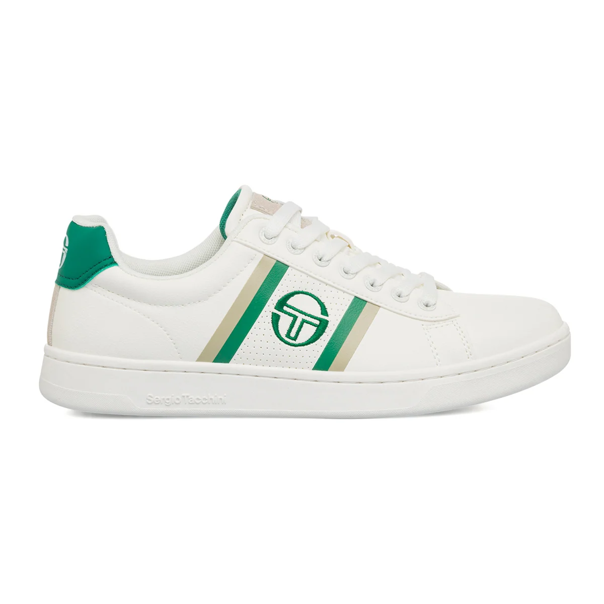 Sneakers da uomo bianche con dettagli verdi e grigi Sergio Tacchini Nizza