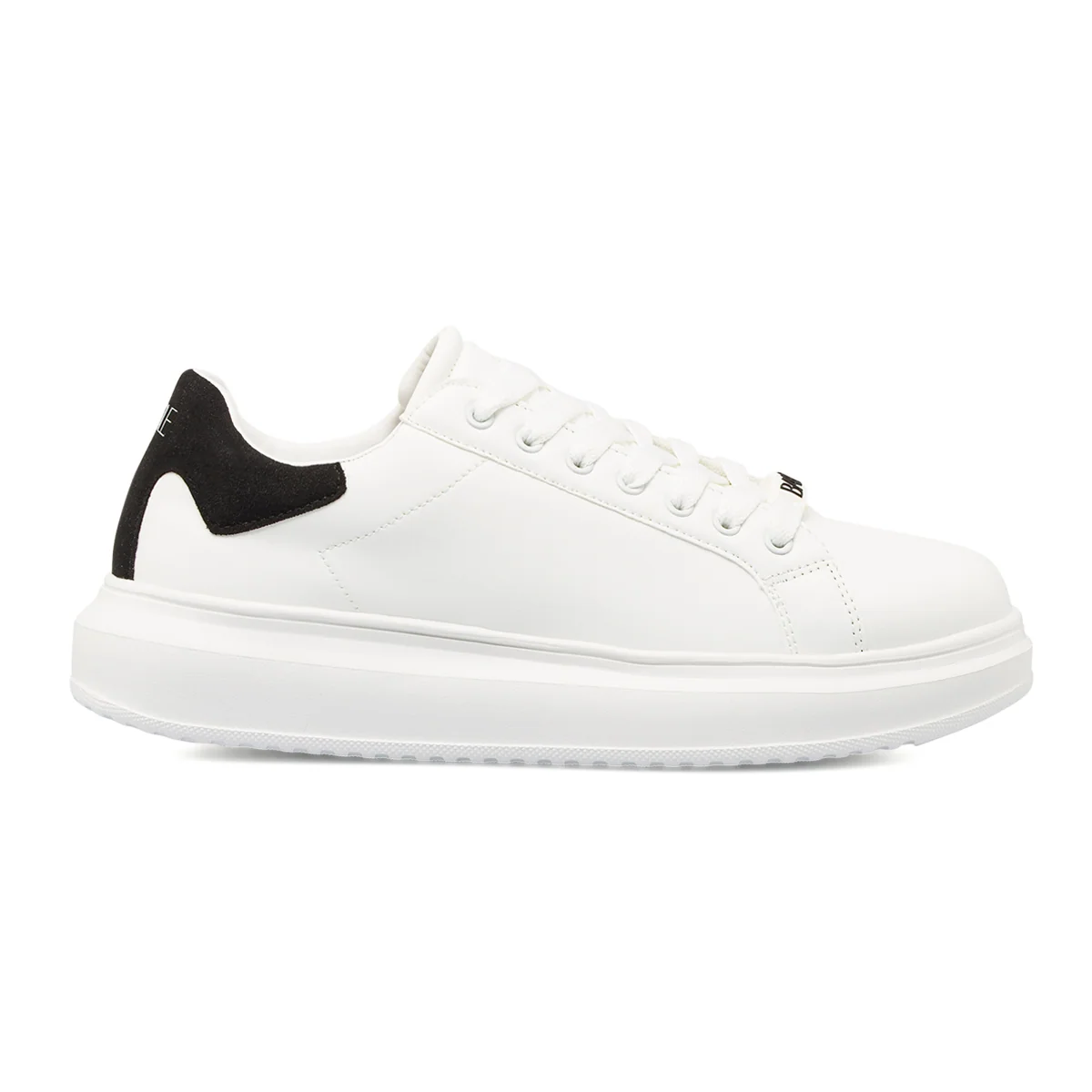 Sneakers da uomo bianche con suola chunky e tallone nero Basile