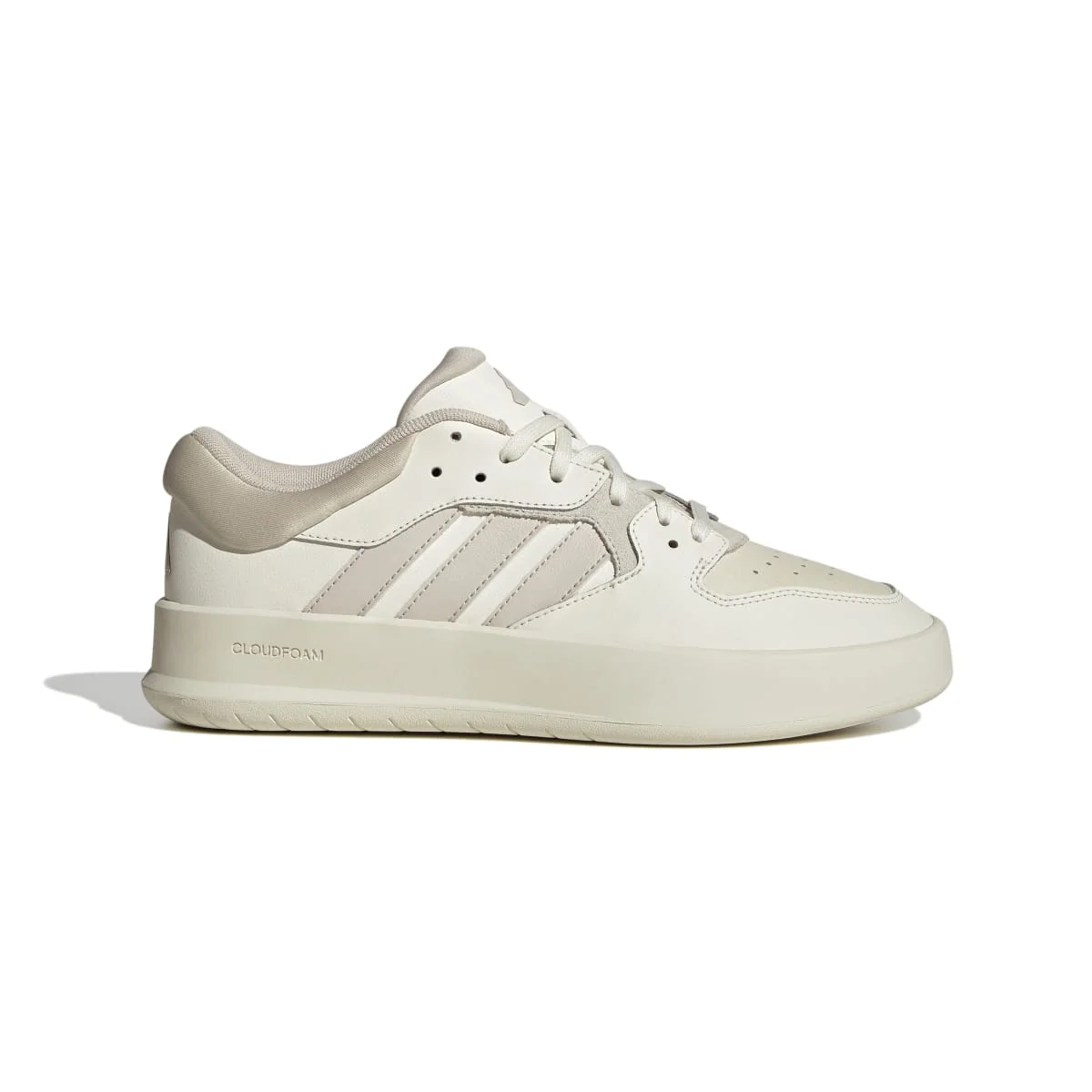Sneakers da uomo bianche off -white e beige con logo adidas Court 24