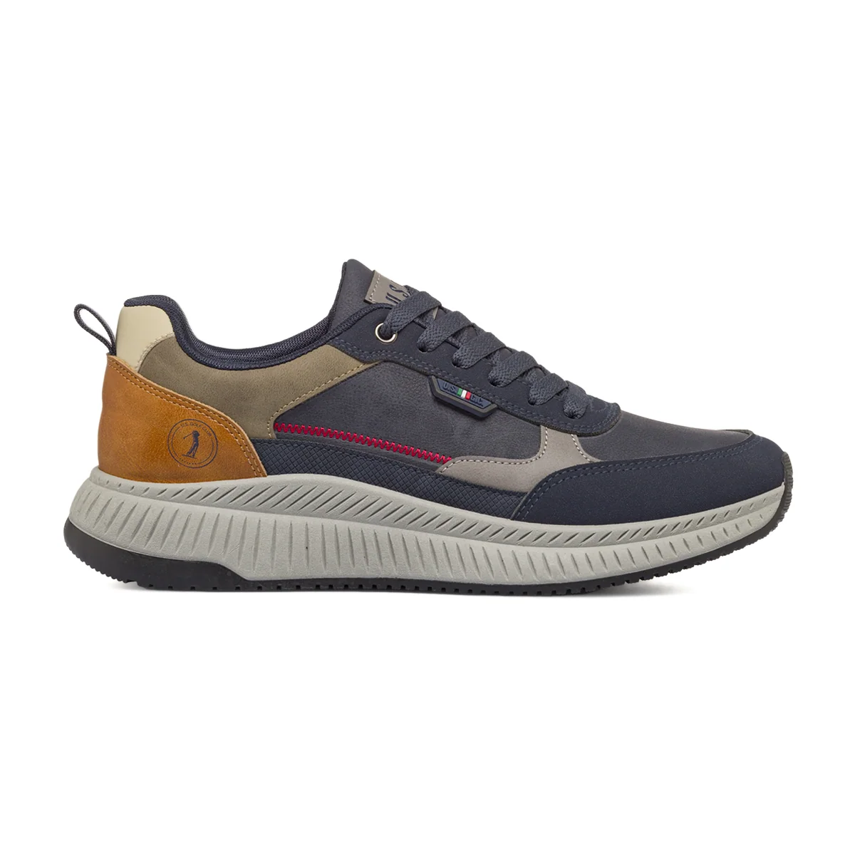 Sneakers da Uomo Blu effetto scamosciato multicolor US Golf Club