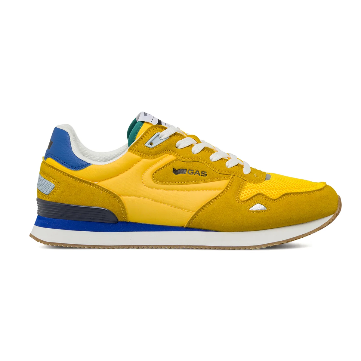 Sneakers da Uomo gialle con inserti effetto scamosciato Gas