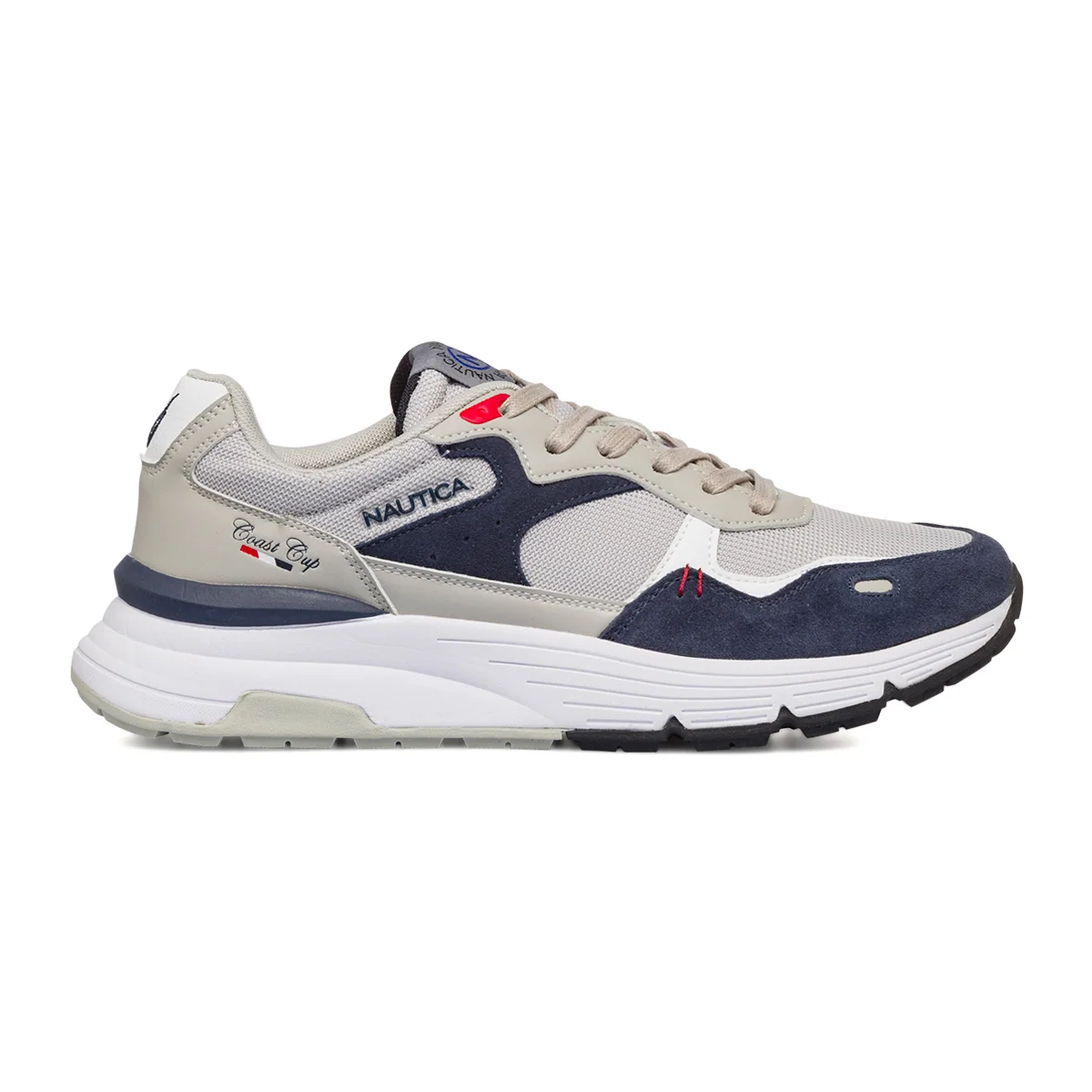 Sneakers da uomo grigio con dettagli blu Nautica