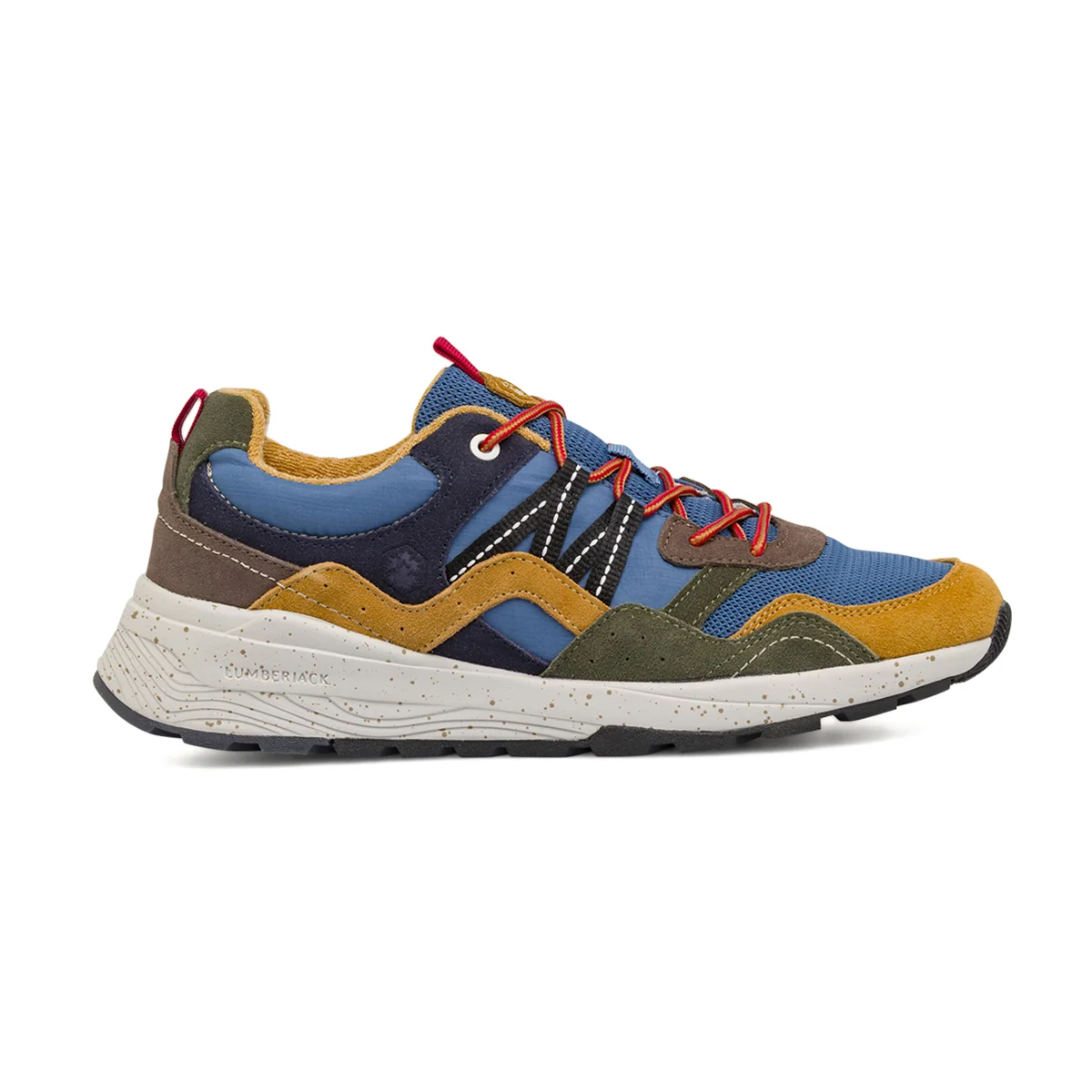 Sneakers da Uomo multicolore blu e ocra in tessuto Lumberjack