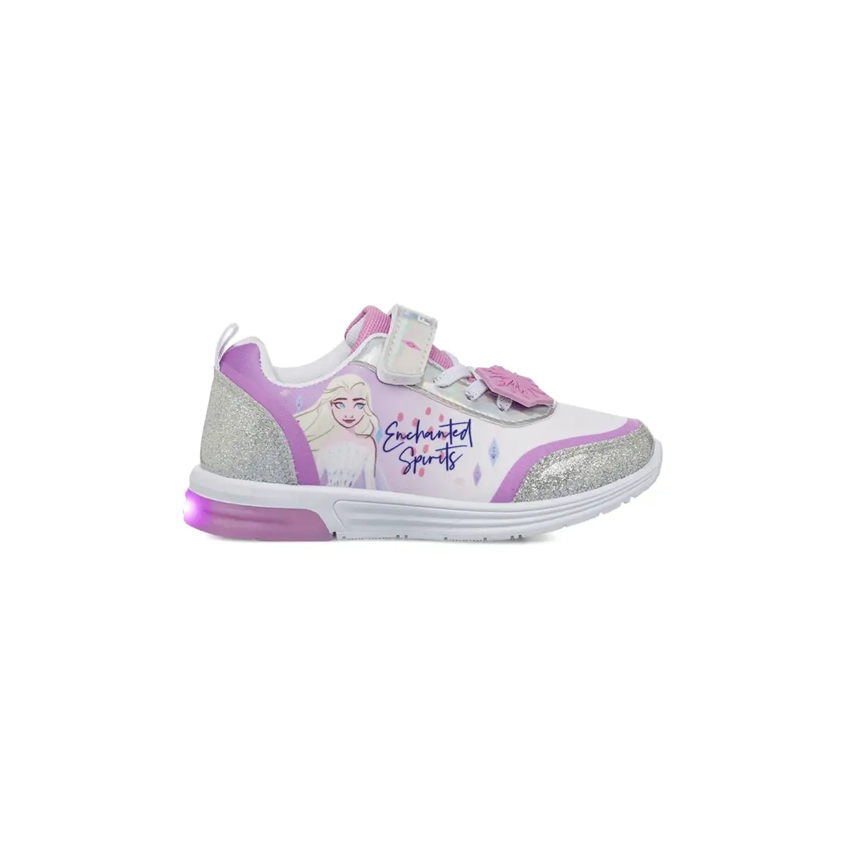 Sneakers Frozen argento e lilla da Bambina con dettagli glitter e luci
