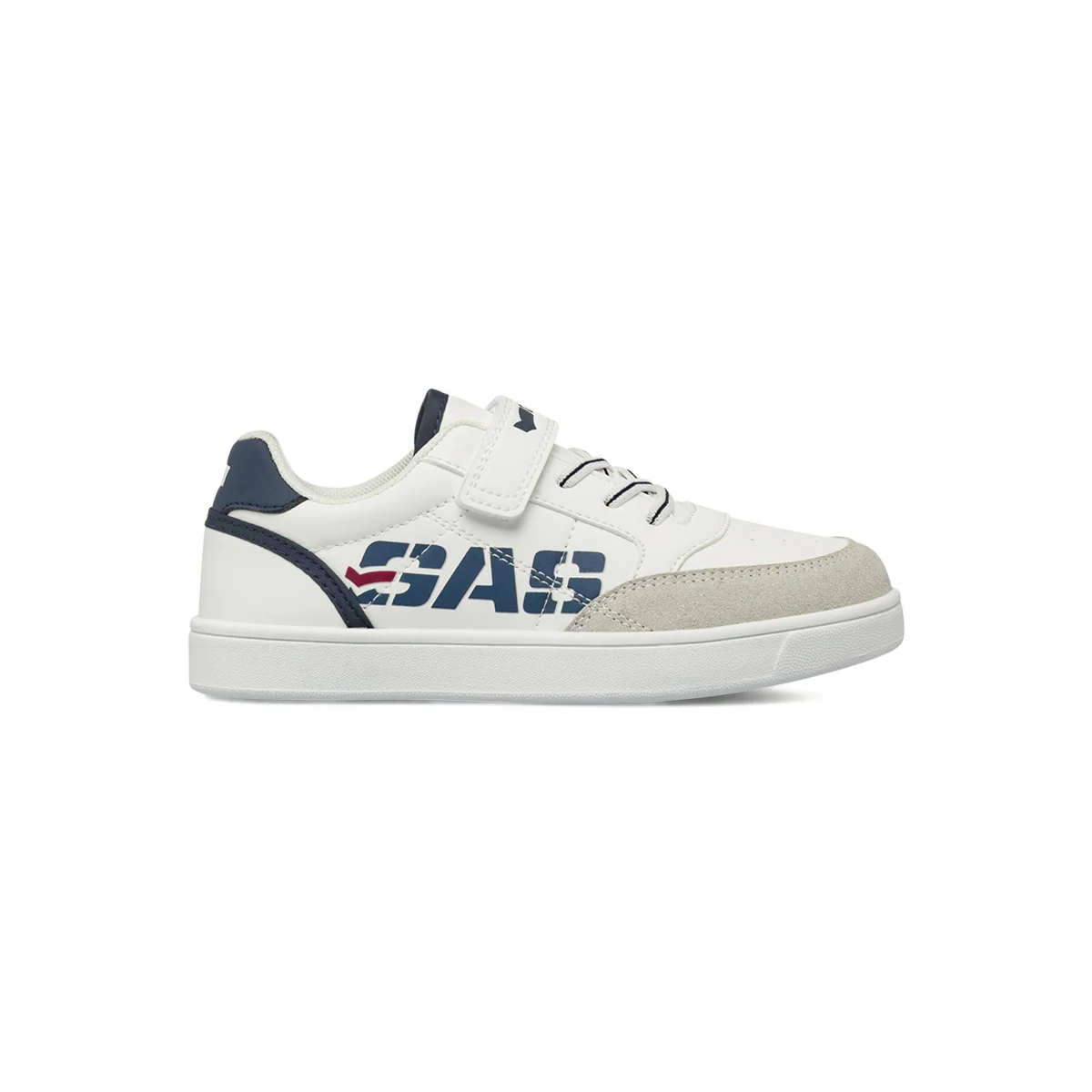 Sneakers Gas da Ragazzo bianche con strappo e dettagli navy