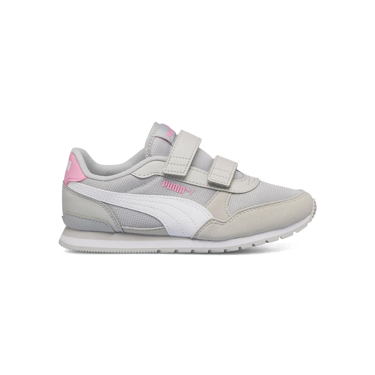 Sneakers grigie da bambina con dettagli rosa Puma ST Runner v3 Mesh V Inf