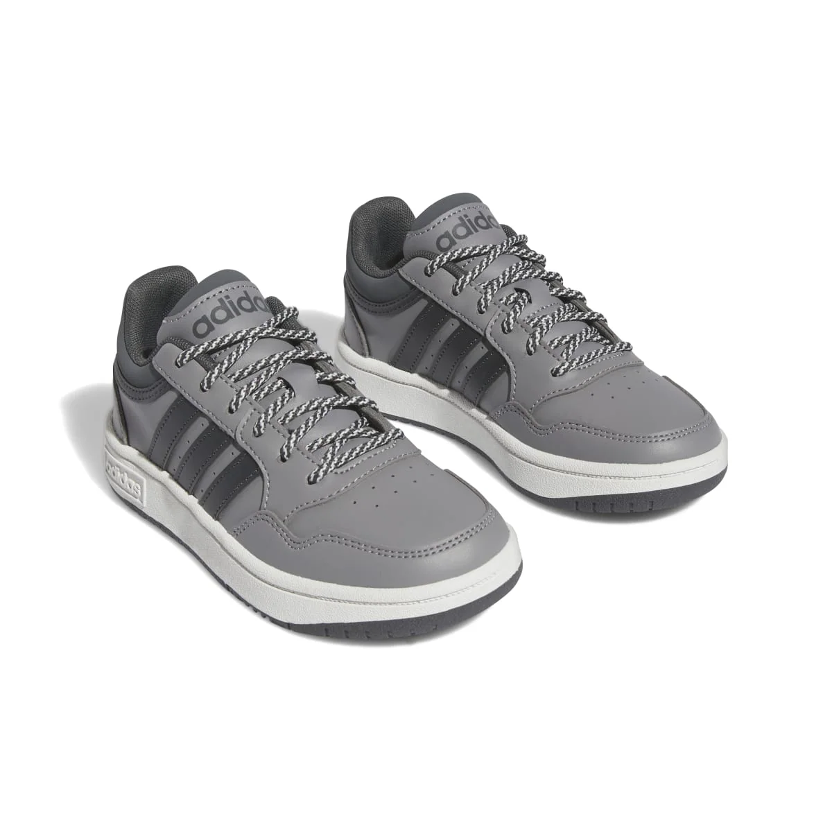 Sneakers grigie da ragazzo con design 3-stripes nero adidas Hoops 3.0 K