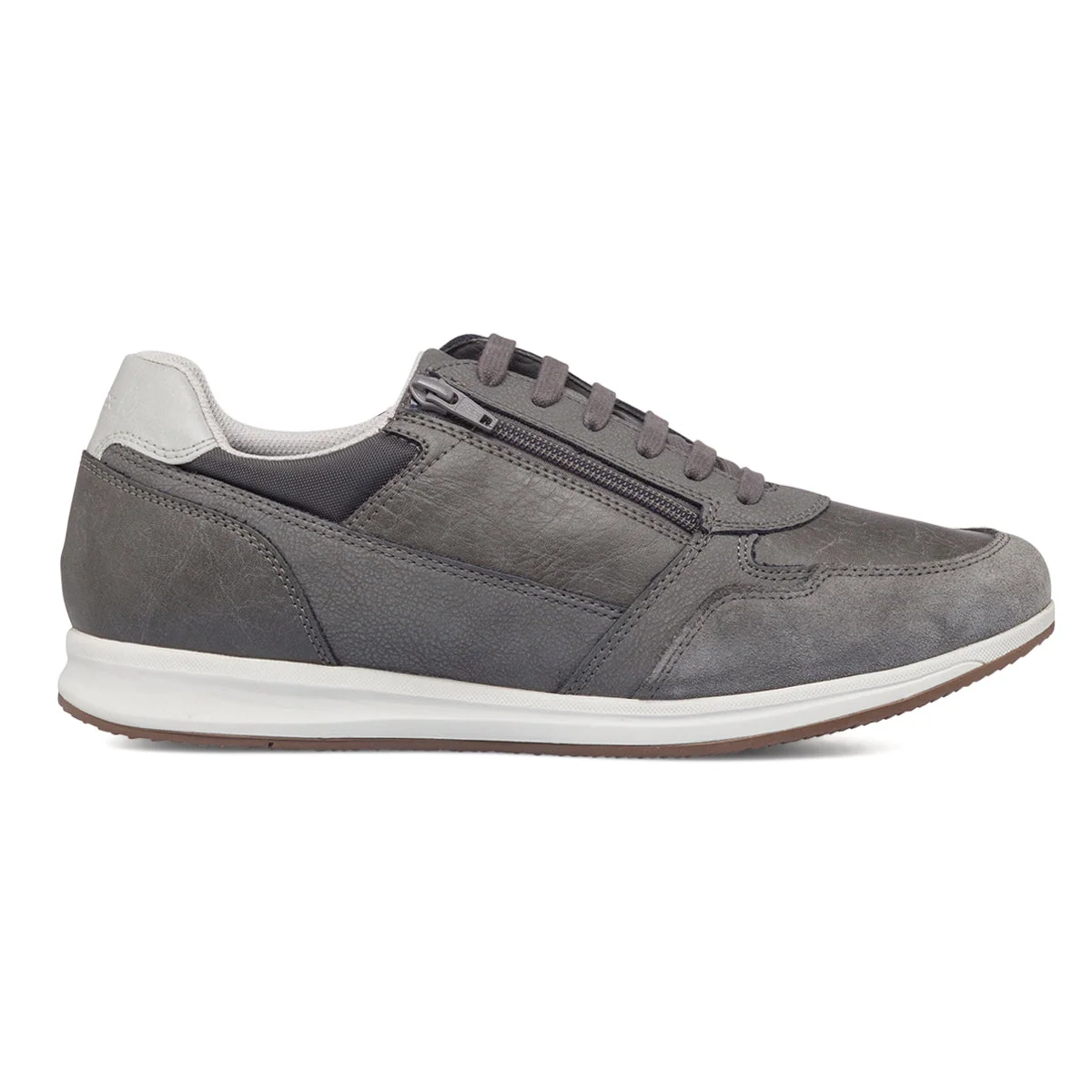 Sneakers grigie da uomo con zip laterale Geox Avery