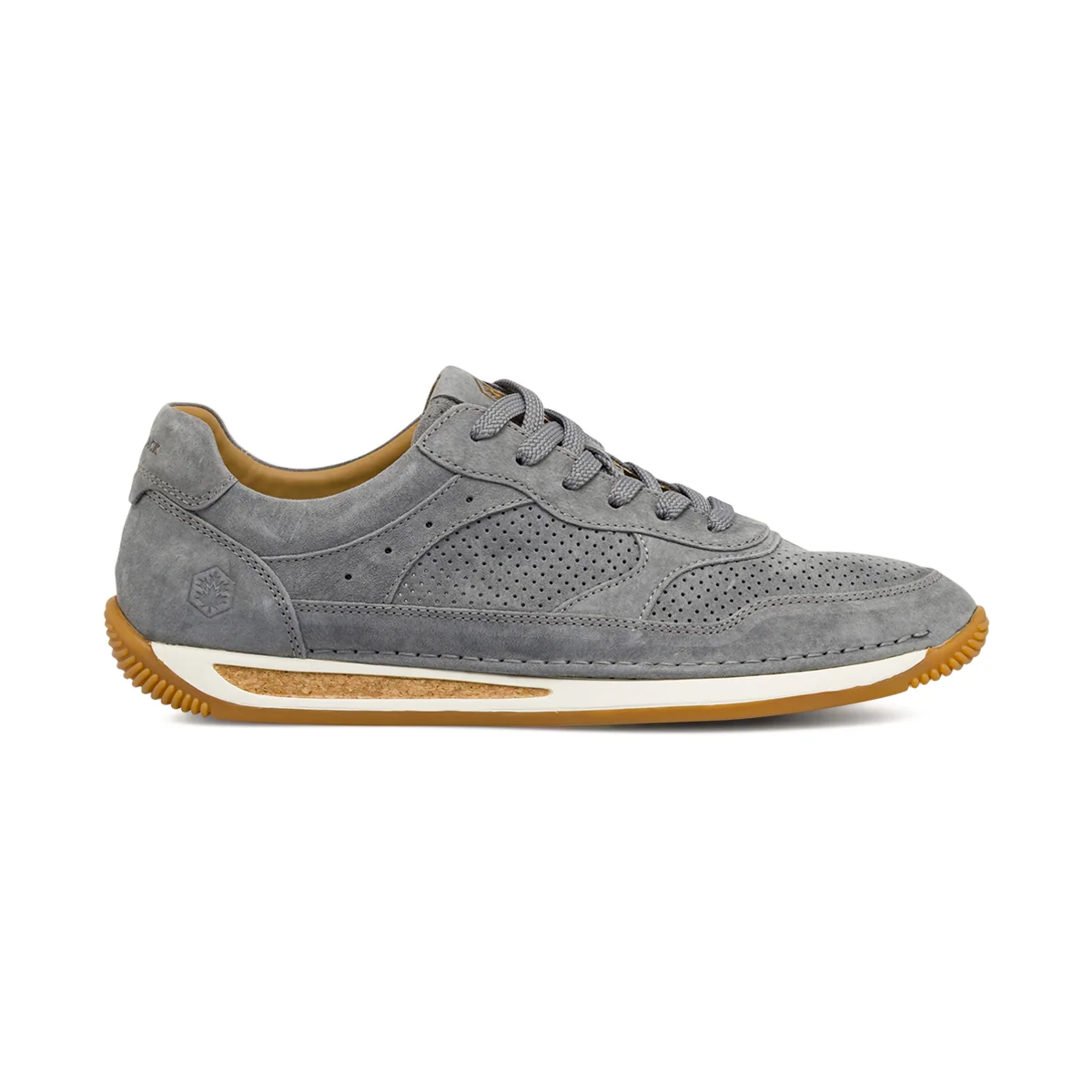 Sneakers grigie da Uomo in pelle scamosciata traforata con logo Lumberjack