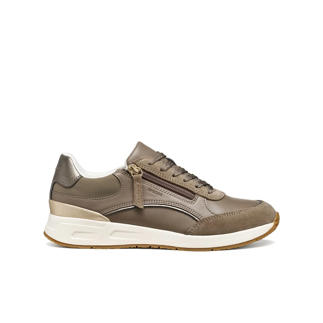 Sneakers Grigie Donna con zip laterale e suola traspirante Geox