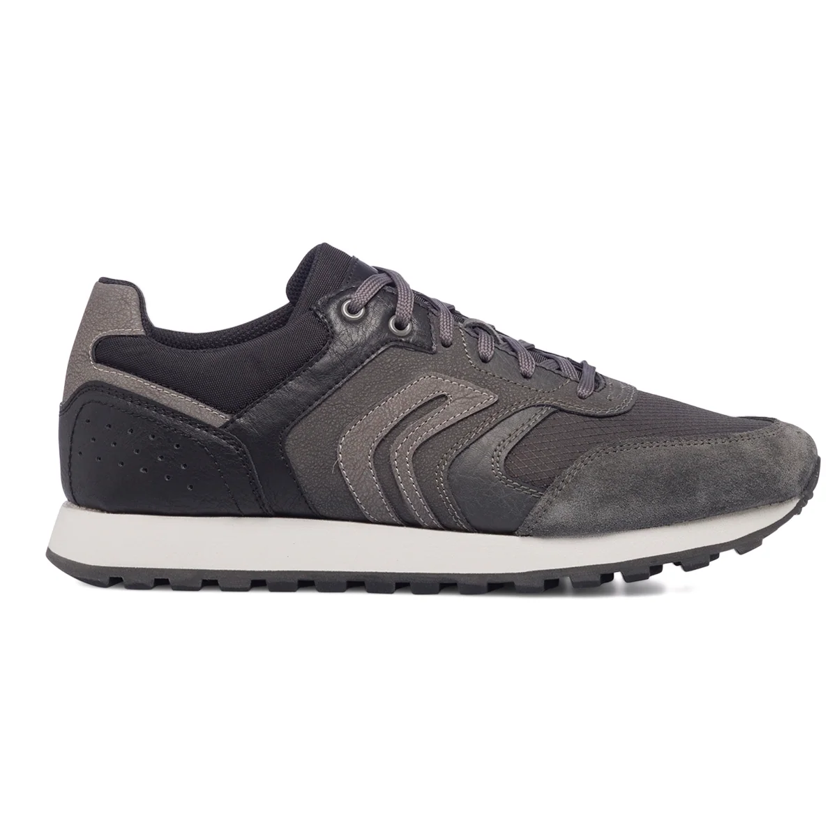 Sneakers grigie e nere da uomo con dettagli traforati Geox Ponente
