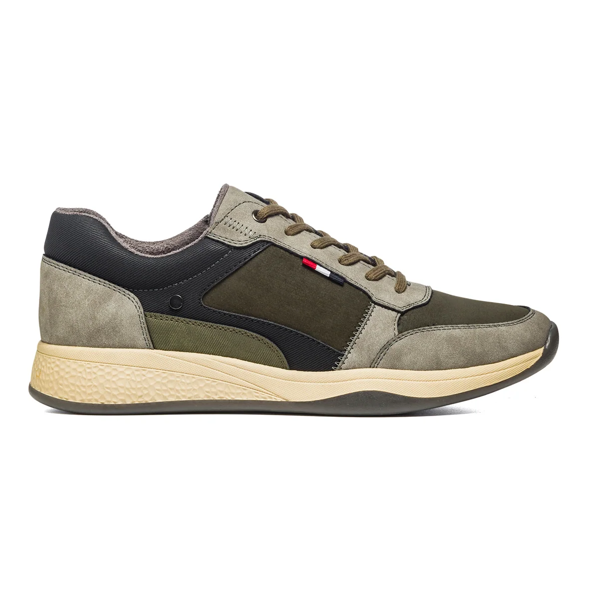 Sneakers grigie e verdi con etichetta laterale Riflessi Urbani