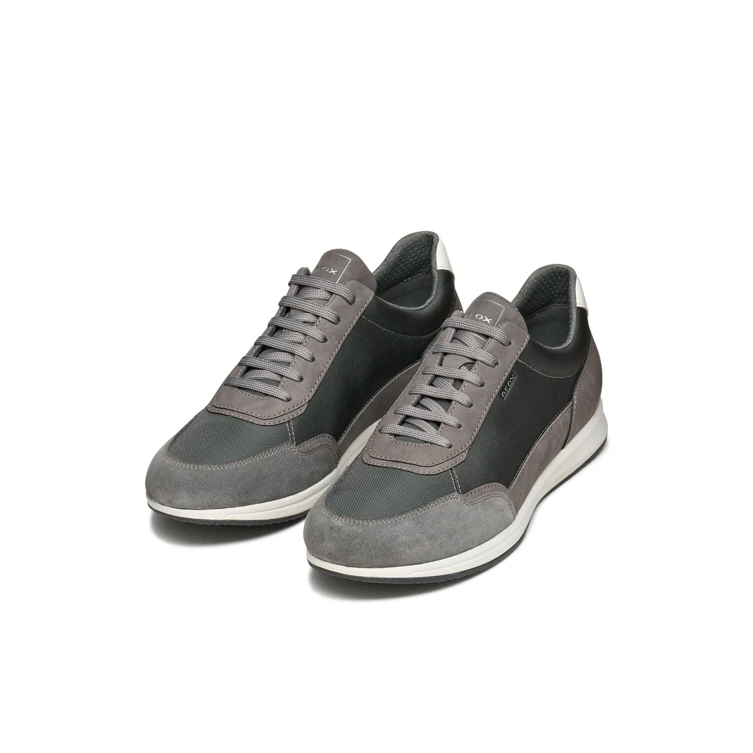 Sneakers grigie Uomo con dettagli effetto scamosciato traspirante Geox