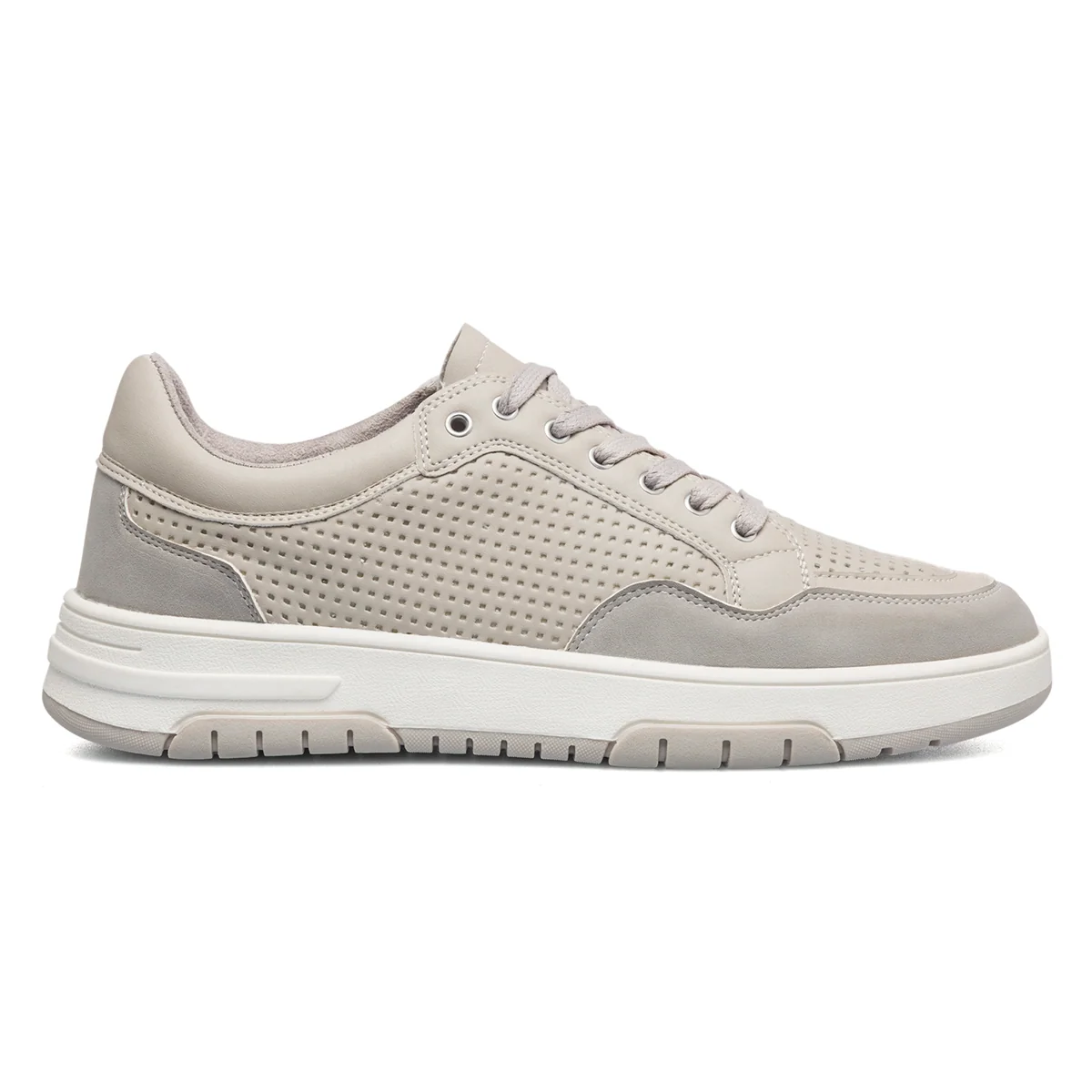 Sneakers grigio chiaro effetto traforato da uomo Gate 76