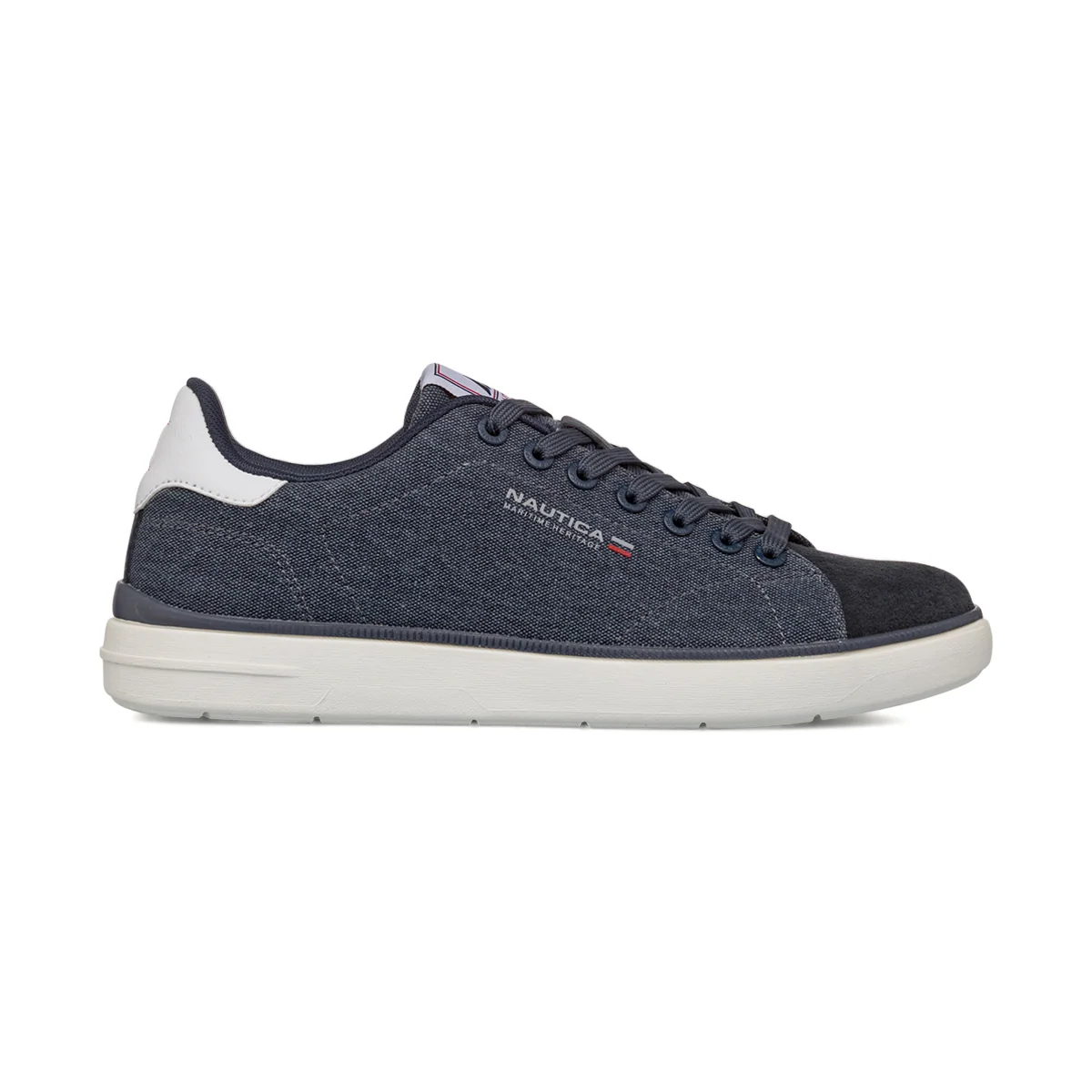 Sneakers in tessuto effetto jeans da Uomo con logo Nautica