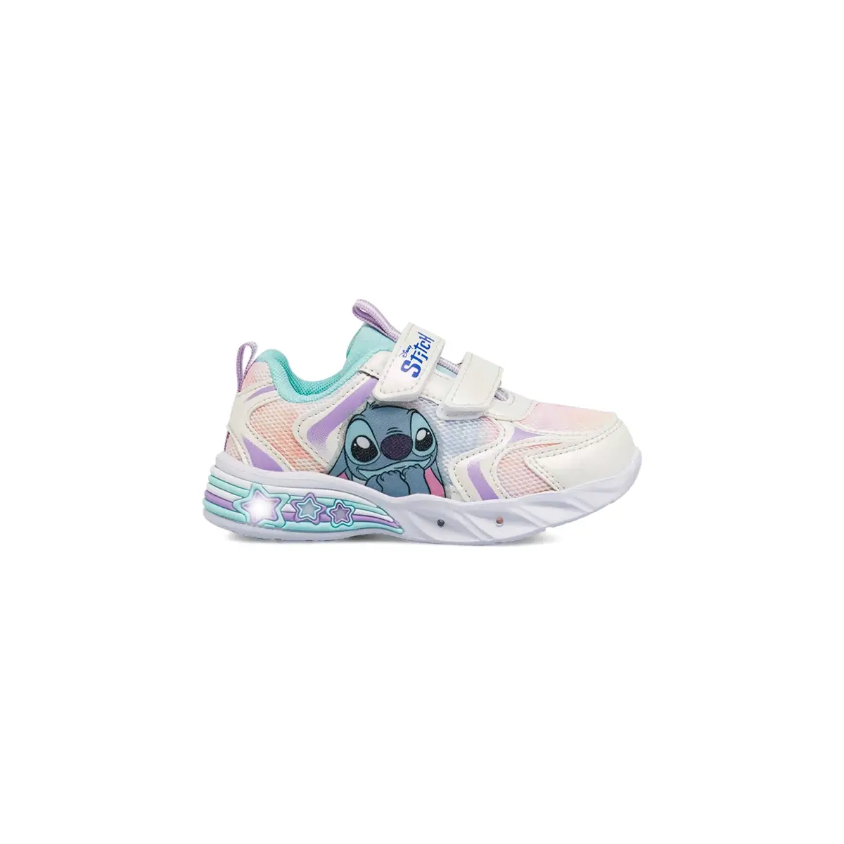 Sneakers lilla da Bambina con luci e doppio strappo Lilo & Stitch