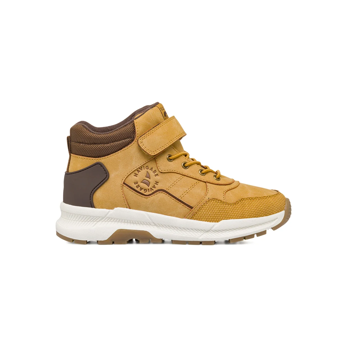 Sneakers Marroni Bambino effetto scamosciato con strap Navigare
