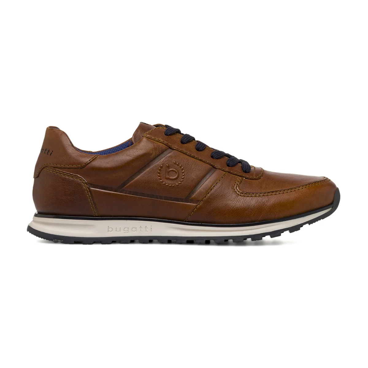 Sneakers marroni da Uomo con lacci a contrasto e suola in gomma Bugatti