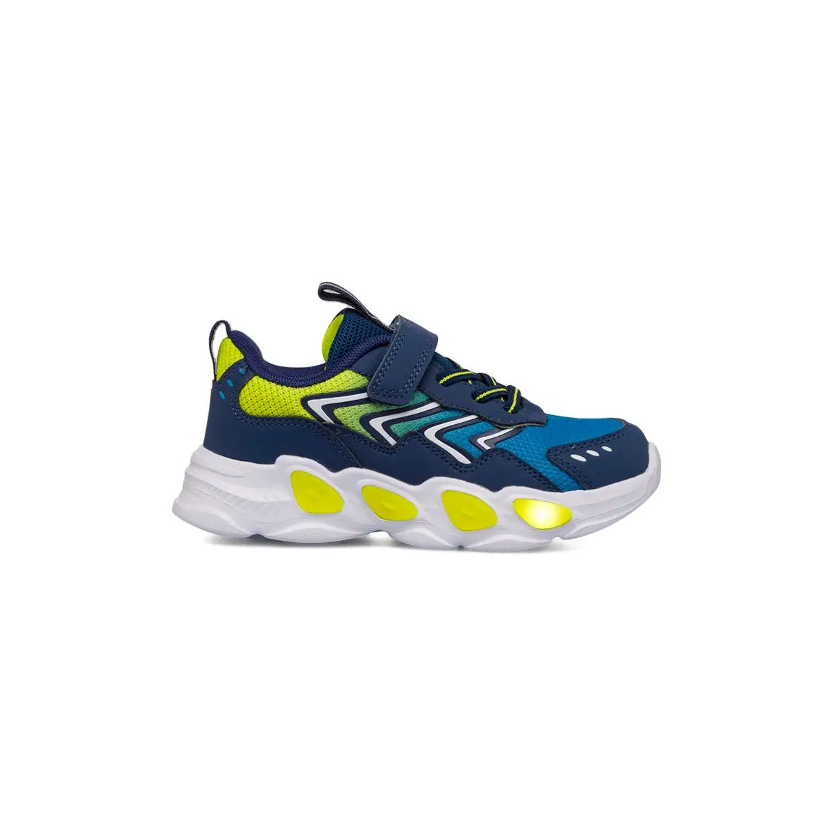 Sneakers navy da Bambino con dettagli fluo e strappo Space Boy
