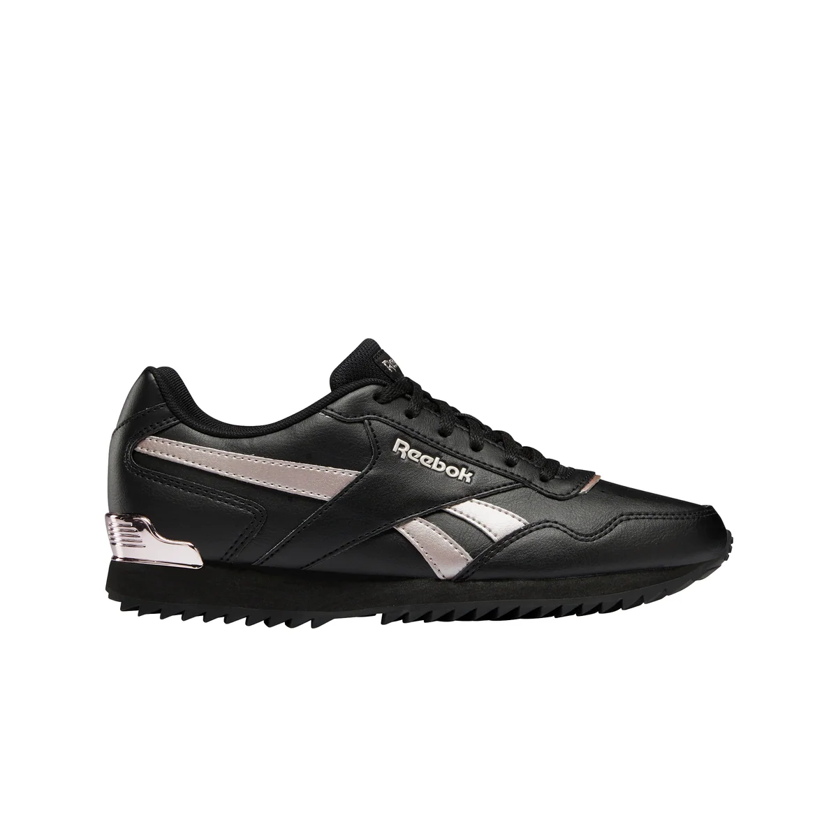 Sneakers nere con strisce metallizzate Reebok Royal Glide Ripple Clip