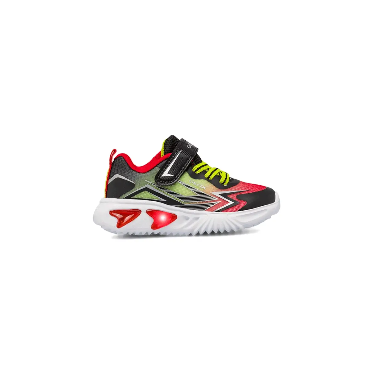 Sneakers Nere da Bambino con luci multicolor e suola traspirante Geox