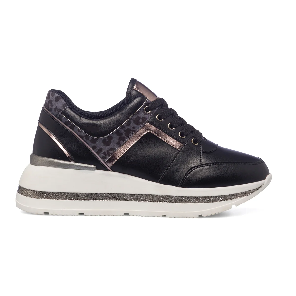 Sneakers nere da donna con maxi-suola e dettagli animalier Lora Ferres