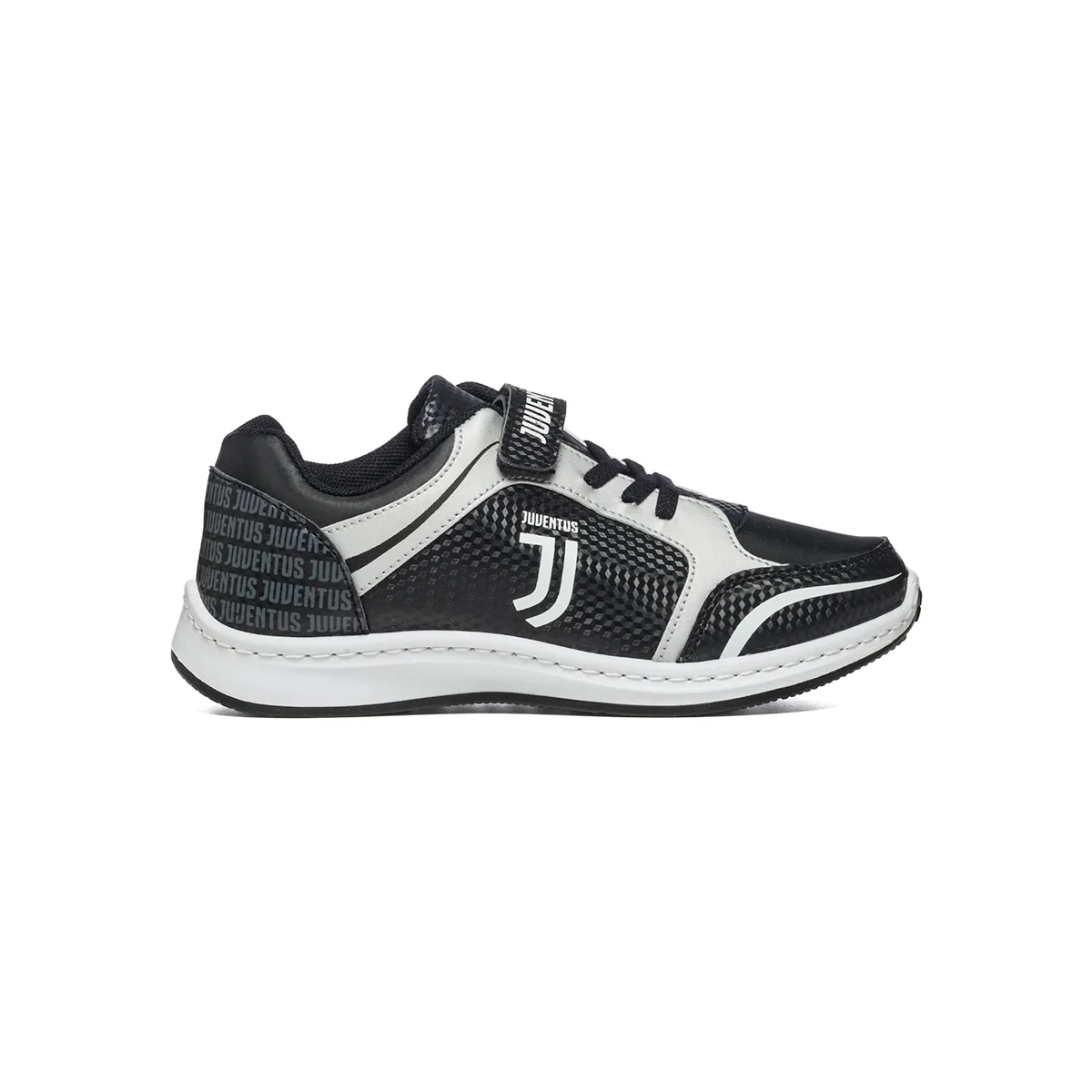 Sneakers nere e bianche con logo Juventus