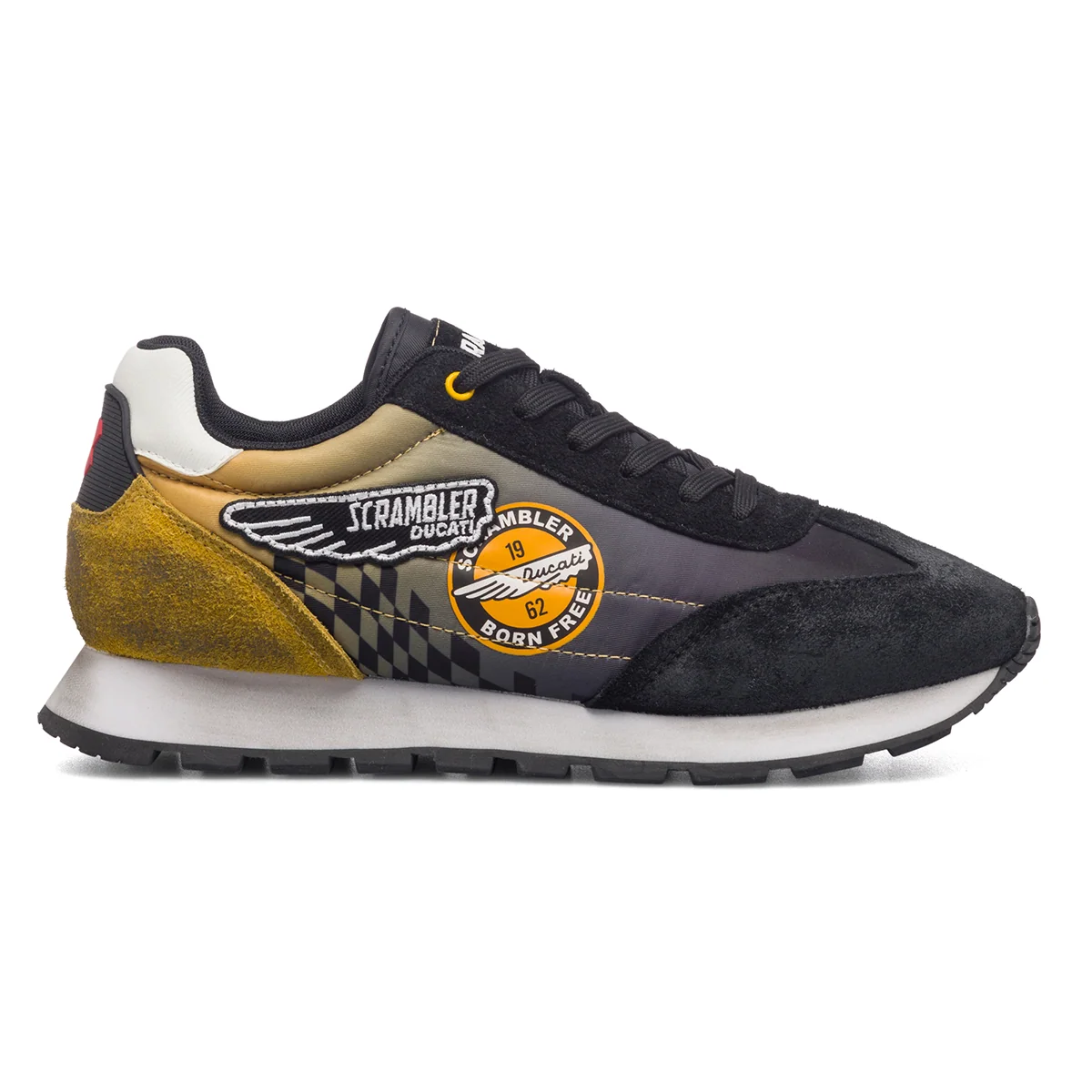 Sneakers nere e gialle da uomo Scrambler Ducati Corrado
