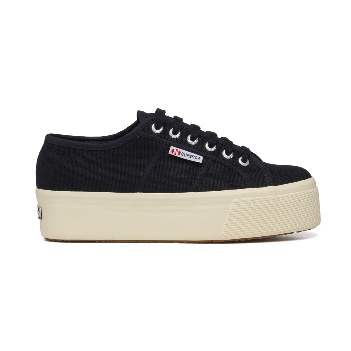Sneakers nere in canvas con zeppa 4 cm Superga 2790 Cotw