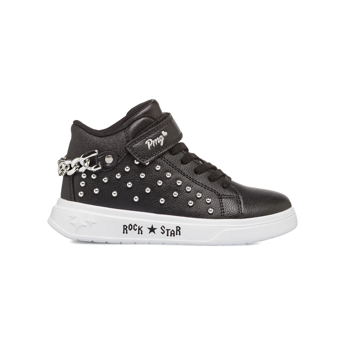 Sneakers Nere stile Rock da bambina Primigi con borchie e catena