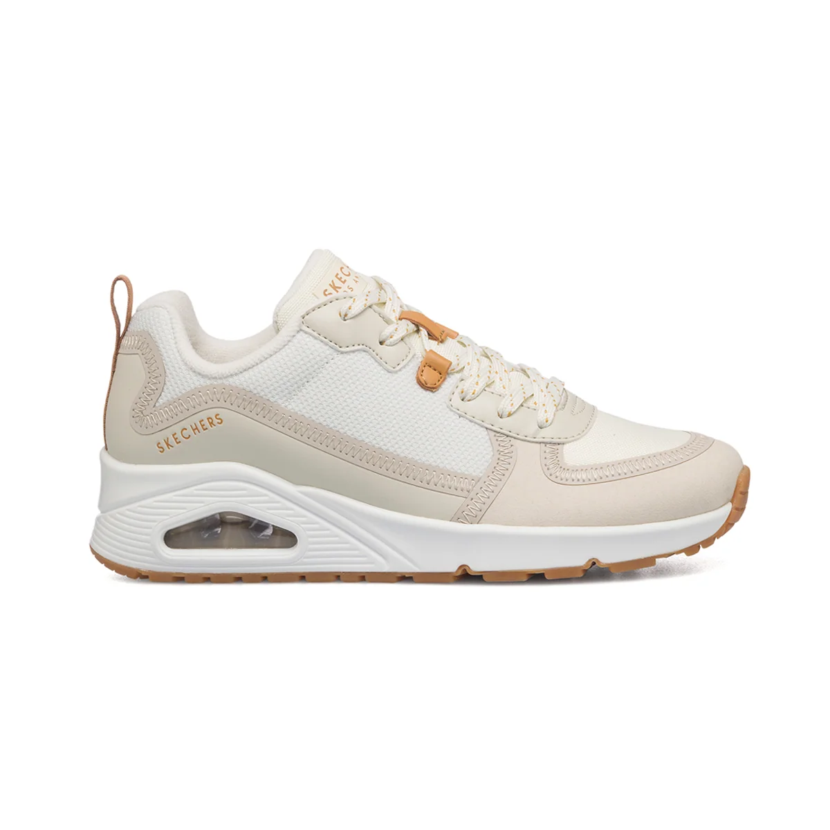 Sneakers off-white da donna con suola ad aria e Memory Foam Skechers Uno