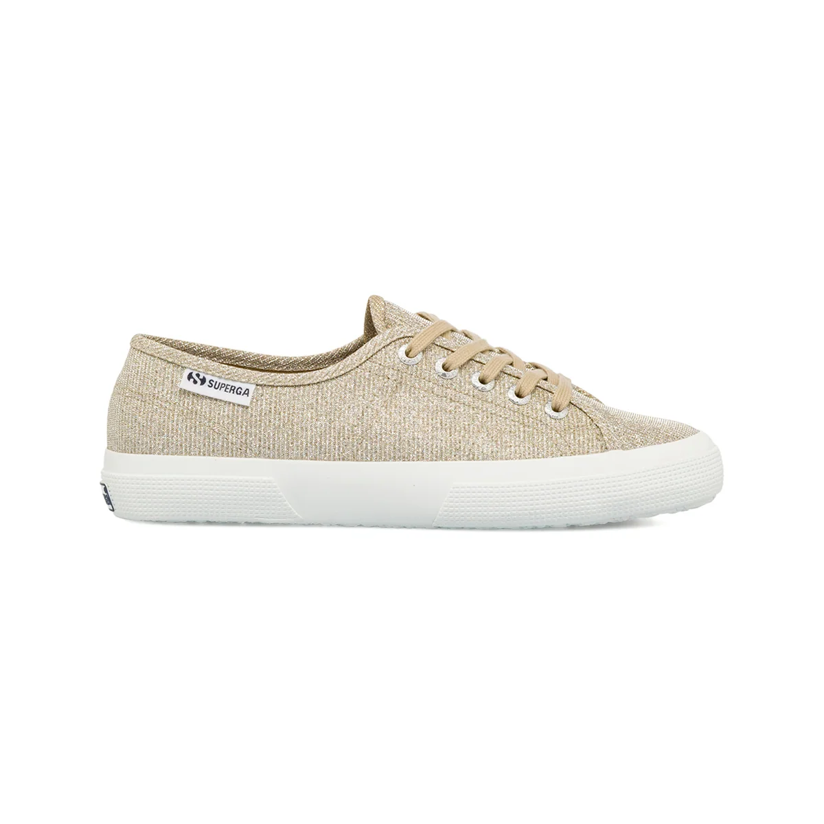 Sneakers platino con glitter da Donna in tessuto Superga
