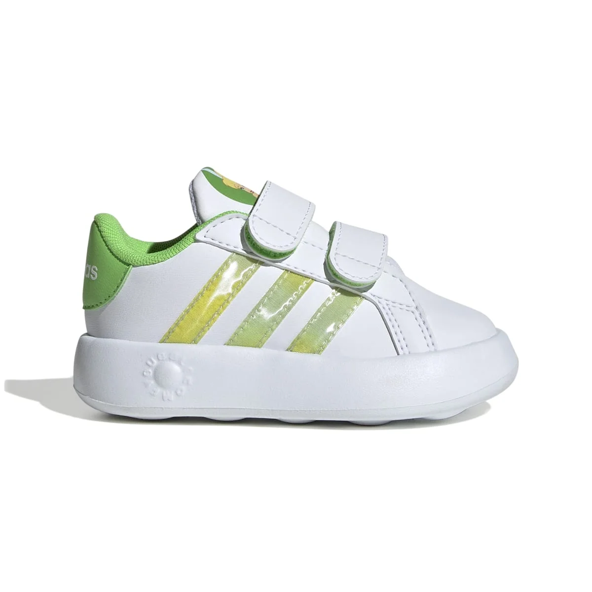 Sneakers primi passi bianche da bambina con stampa Trilli adidas Grand Court 2.0 Tink CF I