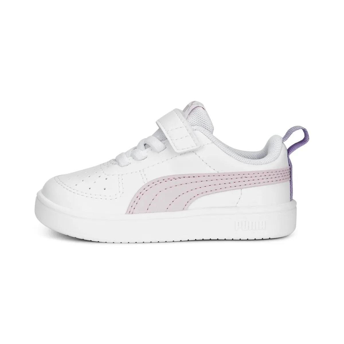 Sneakers primi passi bianche da bambina con striscia a contrasto Puma Rickie AC Inf