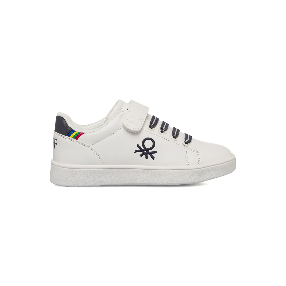 Sneakers primi passi bianche da bambino con dettagli neri Benetton Penn LTX