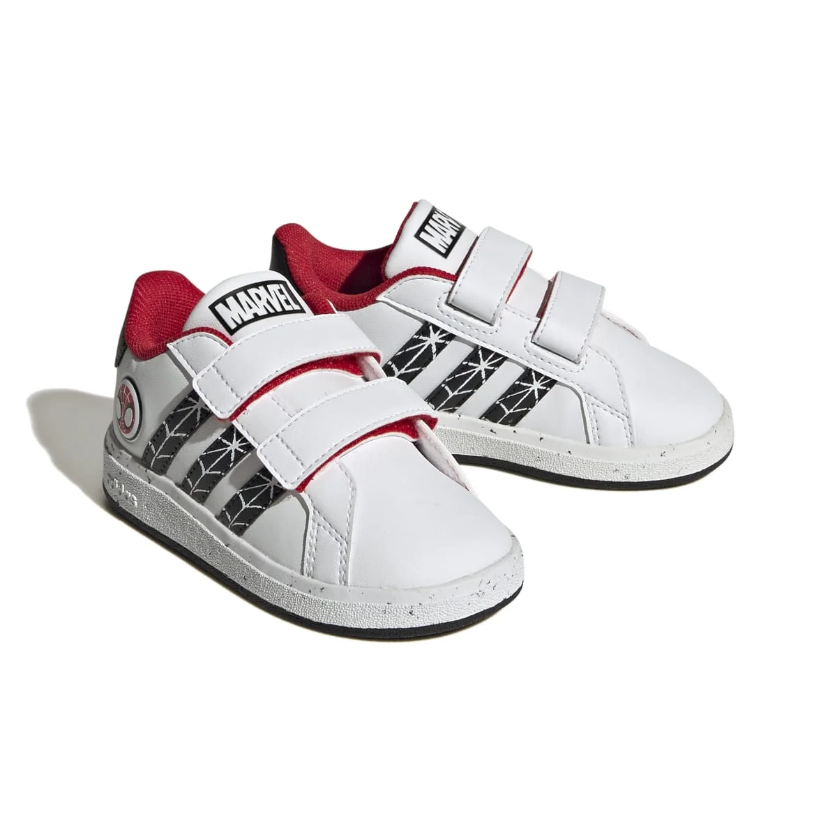 Sneakers primi passi bianche da bambino con logo Spiderman adidas Grand Court x Marvel