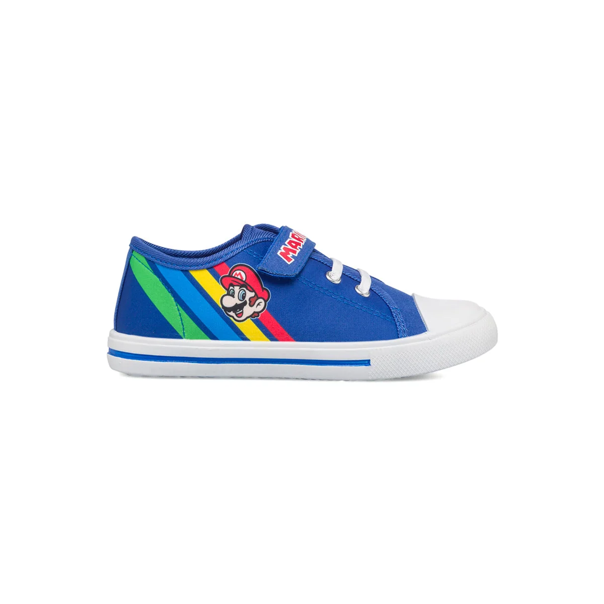 Sneakers primi passi blu da bambino con logo Super Mario