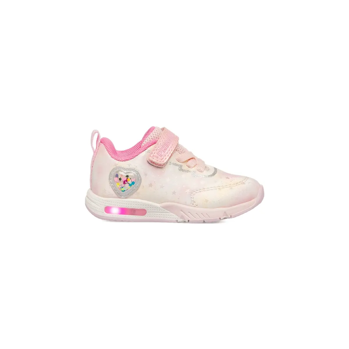 Sneakers primi passi da bambina rosa Primigi con luci e dettaglio cuore