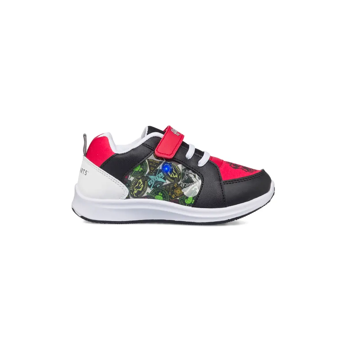 Sneakers primi passi nere da bambino con luci e stampa Harry Potter