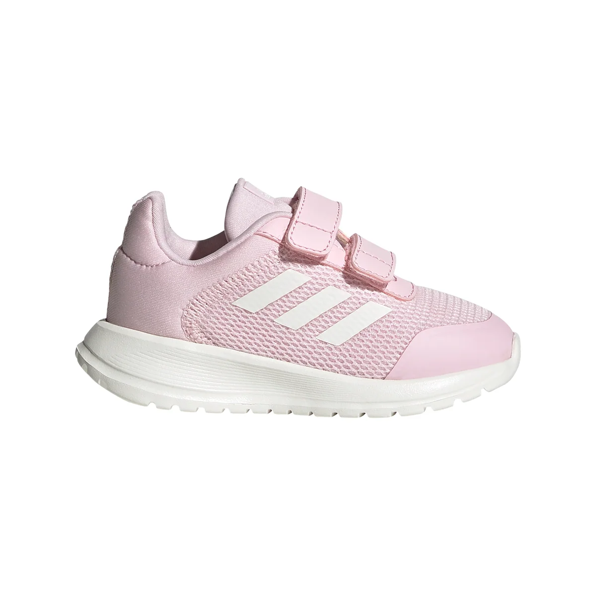 Sneakers primi passi rosa da bambina con strisce laterali adidas Tensaur Run 2.0 Cf I
