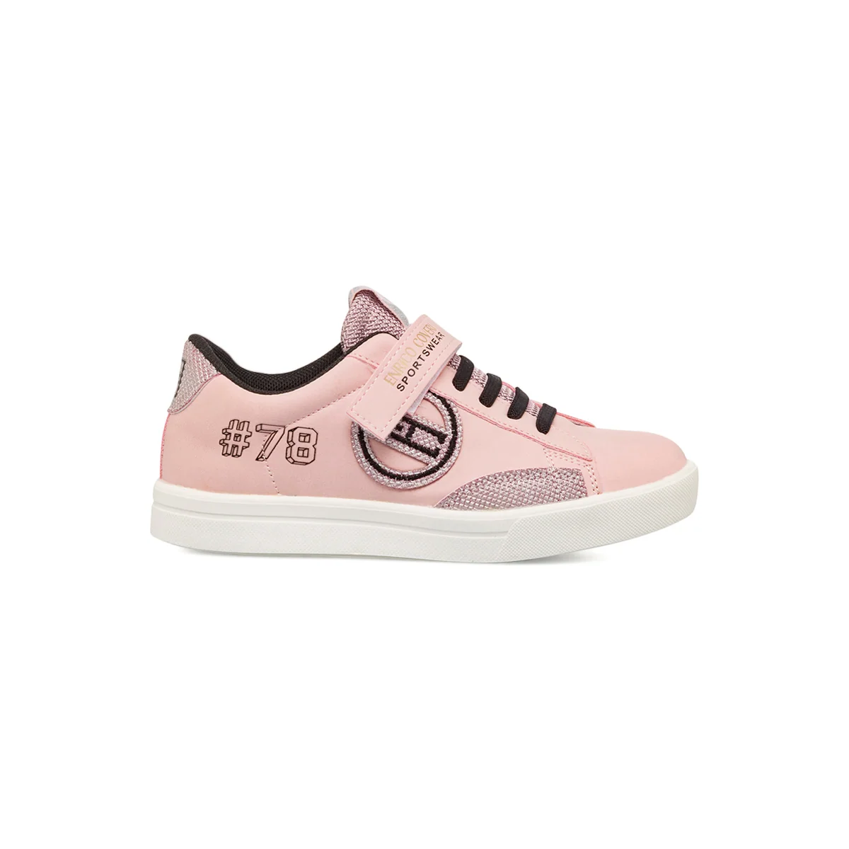 Sneakers ragazza rosa con dettagli glitter Enrico Coveri